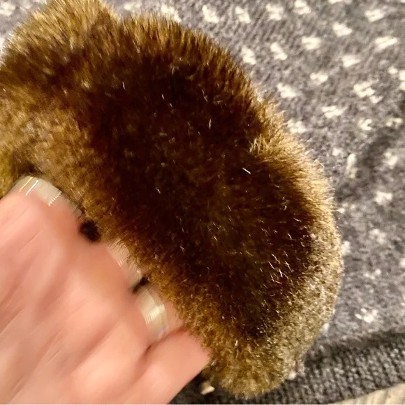 Ralph Lauren Navy and Cream Fair Isle Zip Jacket with Faux Fur Trim - Picture 16 of 16